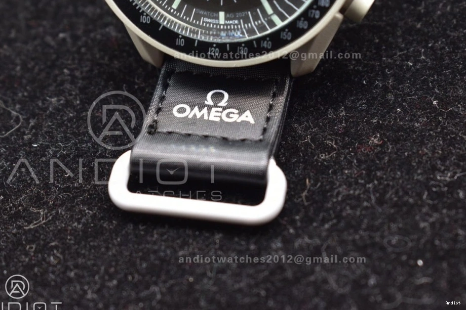 on Swatch Moon Strap Nylon Bioceramic to Mission The Quartz Omega x Moonwatch 1223